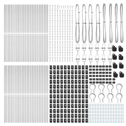 vidaXL Embedded Fence Post 52 pcs Silver Powder-Coated Steel 5