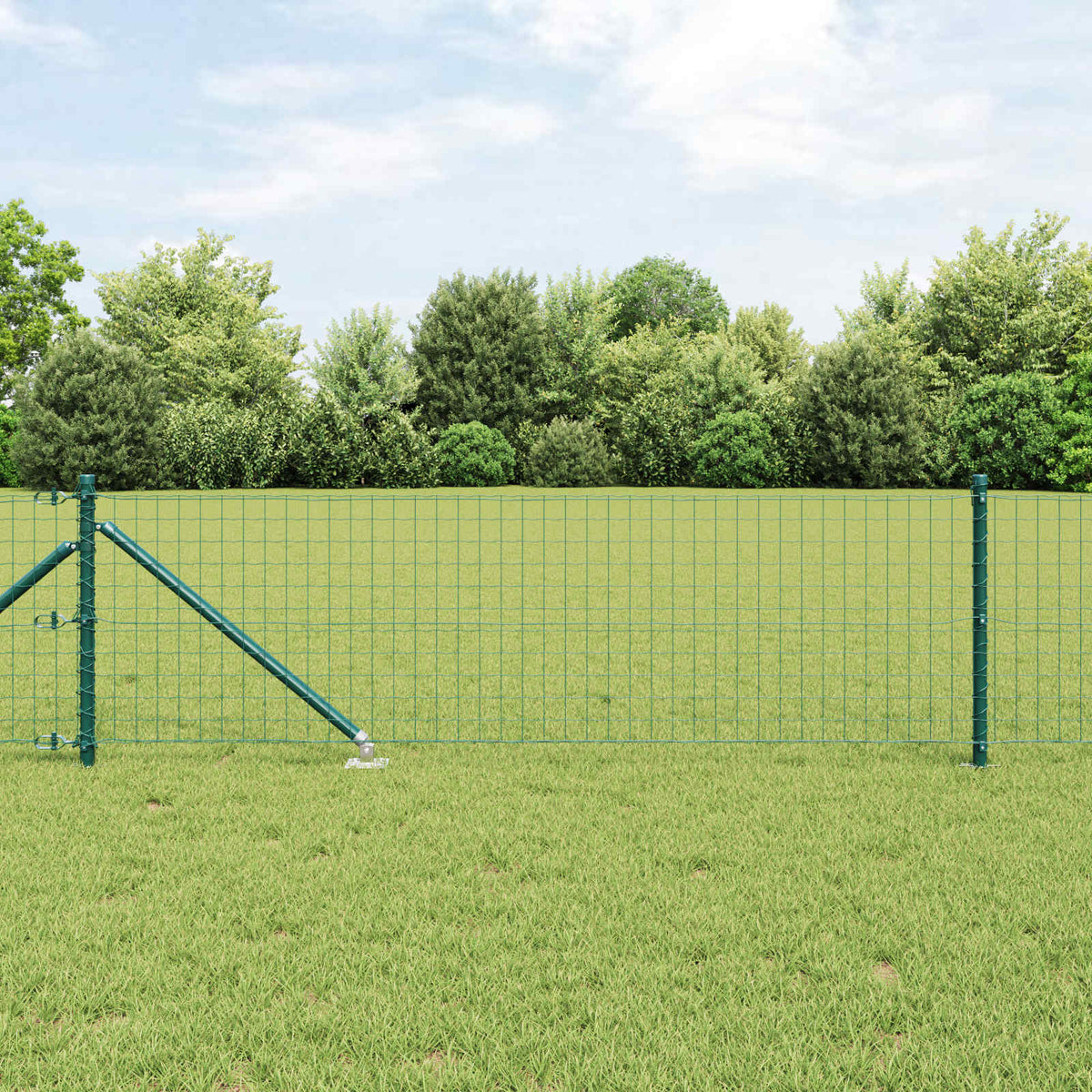 vidaXL Ground Spike Fence Post 52 pcs Green Powder-Coated Steel 1