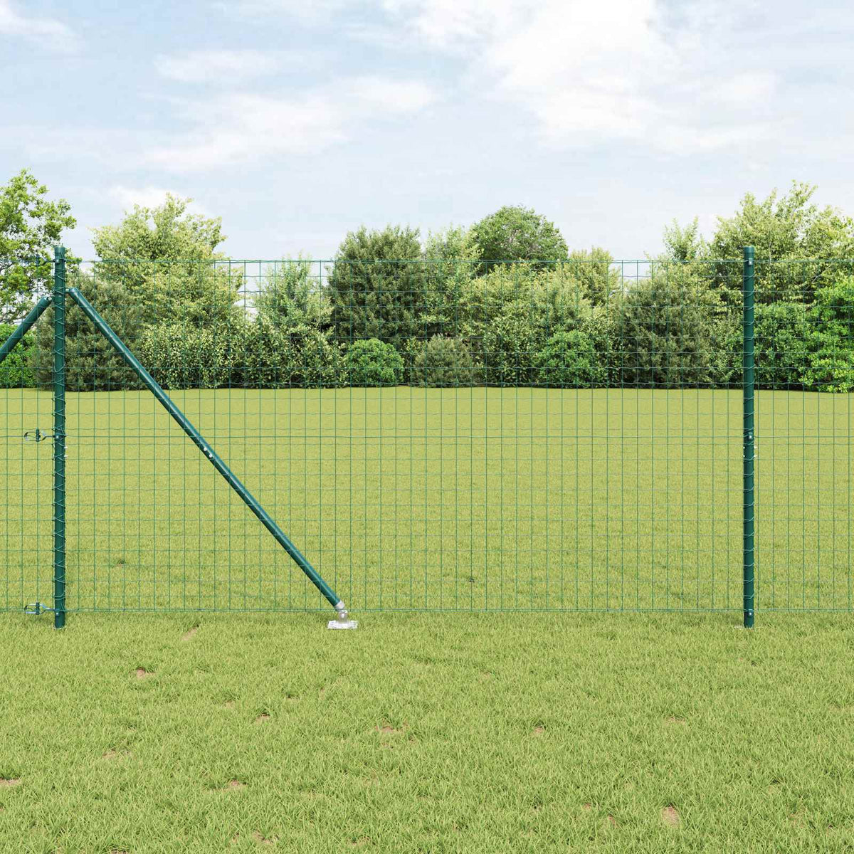 vidaXL Ground Spike Fence Post 52 pcs Green Powder-Coated Steel 1