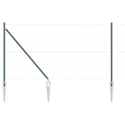 vidaXL Ground Spike Fence Post 52 pcs Green Powder-Coated Steel 2