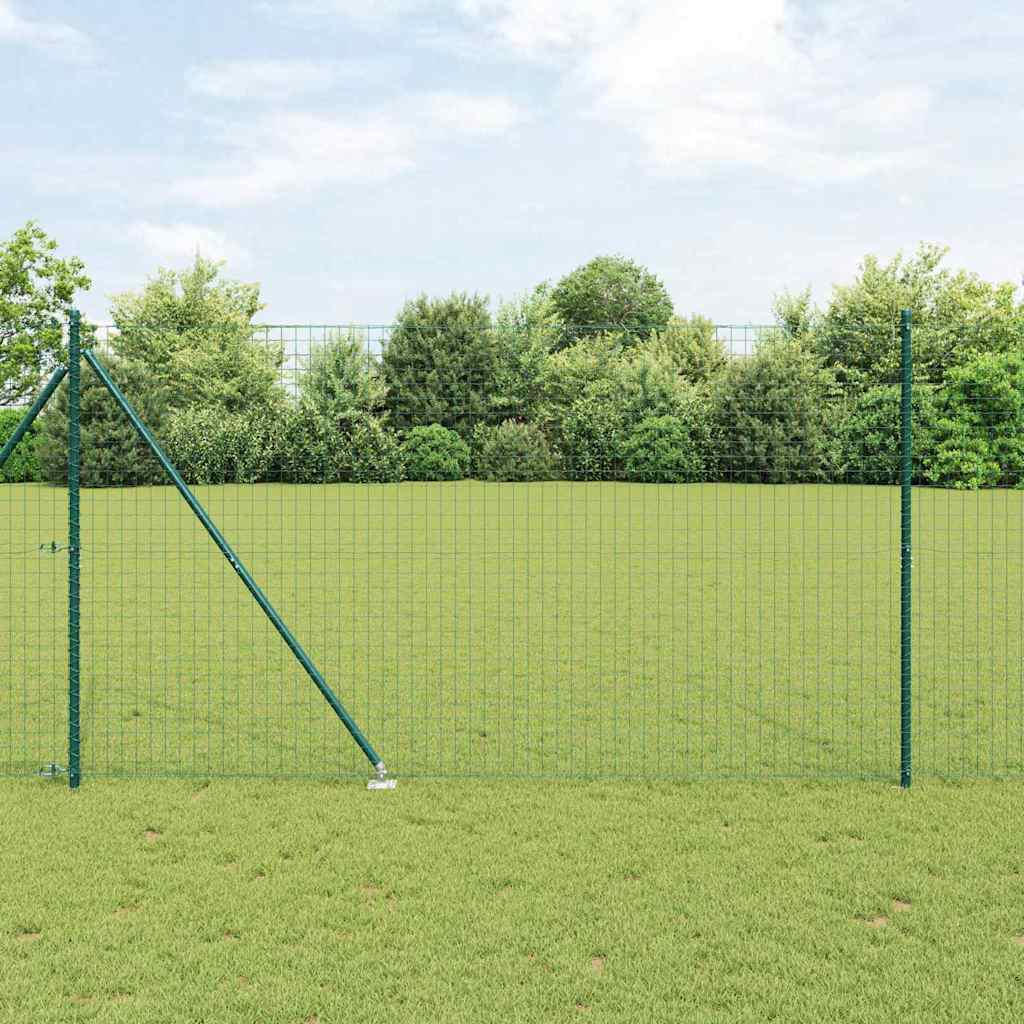 vidaXL Ground Spike Fence Post 52 pcs 60 cm Powder-Coated Steel Green 52x Spike Post