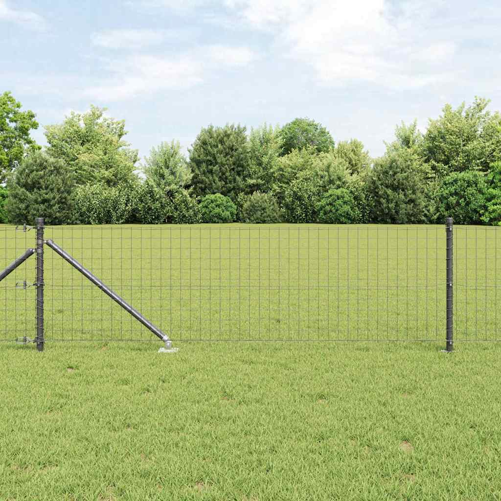 vidaXL Ground Spike Fence Post 52 pcs Grey Powder-Coated Steel 1