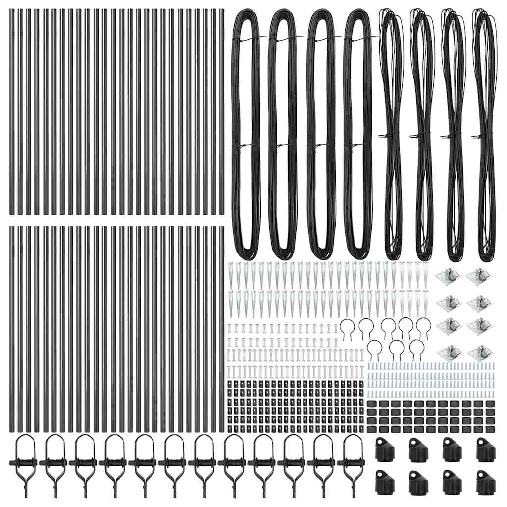 vidaXL Ground Spike Fence Post 52 pcs Grey Powder-Coated Steel 5