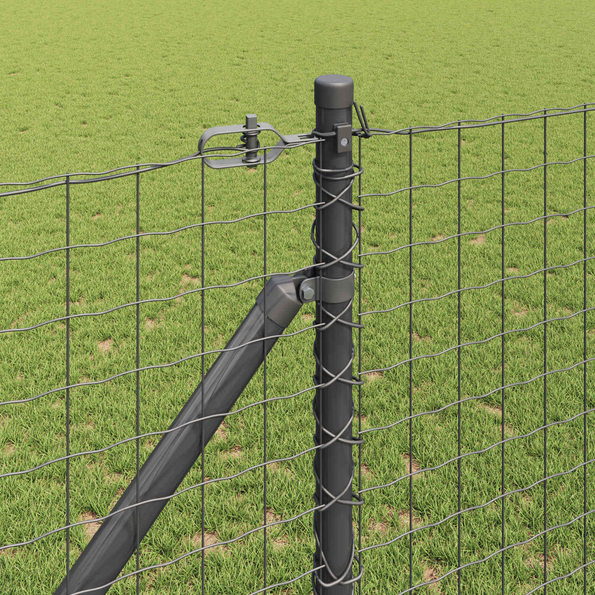 vidaXL Ground Spike Fence Post 52 pcs Grey Powder-Coated Steel 3