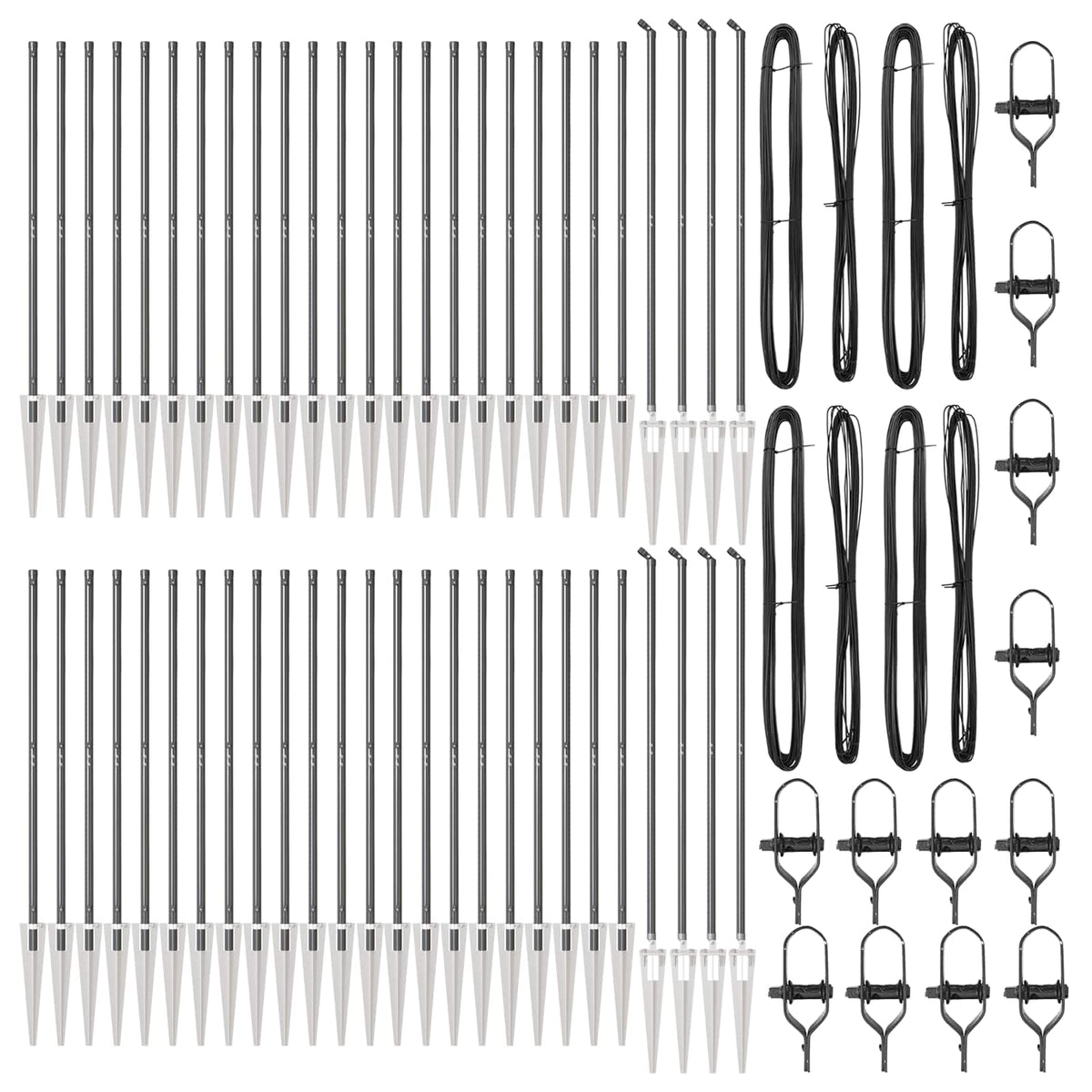 vidaXL Ground Spike Fence Post 52 pcs Grey Powder-Coated Steel 4