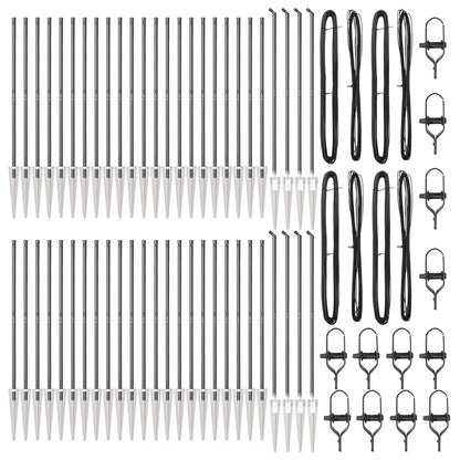 vidaXL Ground Spike Fence Post 52 pcs Grey Powder-Coated Steel 4