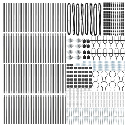 vidaXL Ground Spike Fence Post 52 pcs Grey Powder-Coated Steel 5