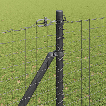 Ground Spike Fence Post 52 pcs 60 cm Powder-Coated Steel Grey 52x spike post 155 cm