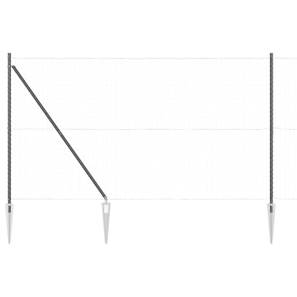 Ground Spike Fence Post 52 pcs 60 cm Powder-Coated Steel Grey 52x spike post 155 cm