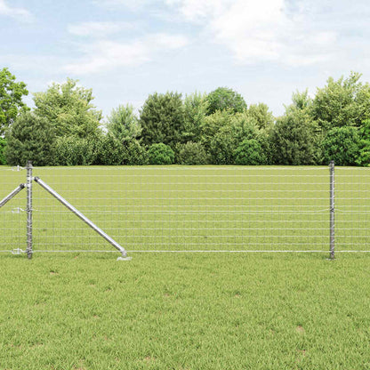 vidaXL Ground Spike Fence Post 52 pcs Silver Powder-Coated Steel 1
