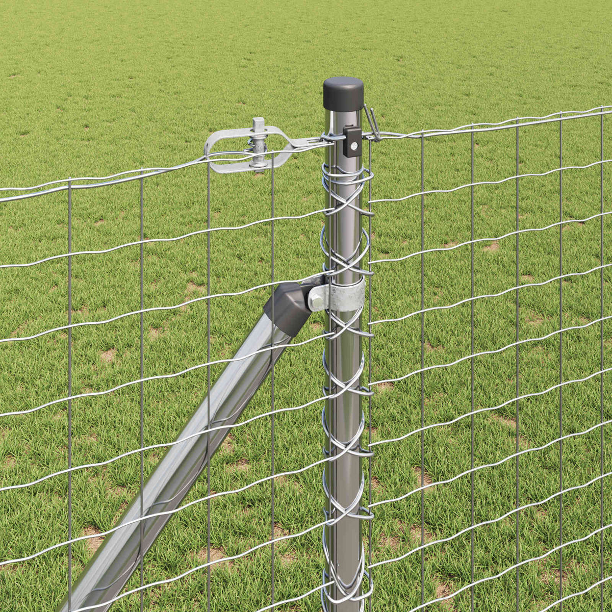vidaXL Ground Spike Fence Post 52 pcs Silver Powder-Coated Steel 3