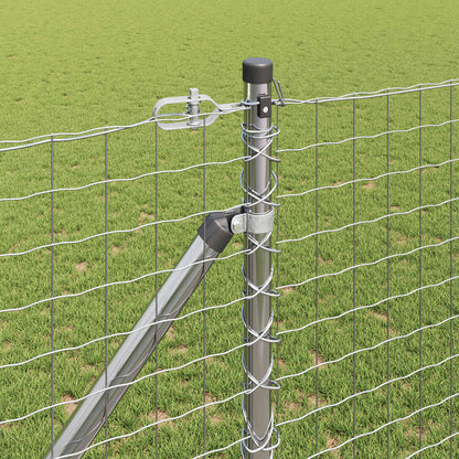 vidaXL Ground Spike Fence Post 52 pcs Silver Powder-Coated Steel 3