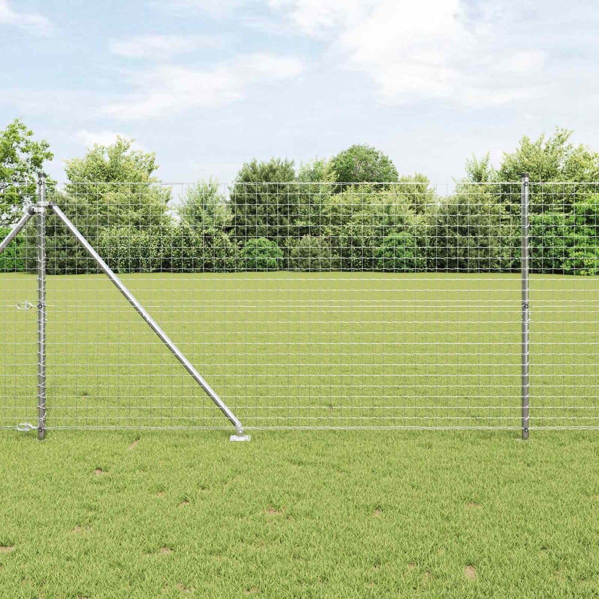 vidaXL Ground Spike Fence Post 52 pcs Silver Powder-Coated Steel 1