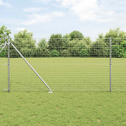 vidaXL Ground Spike Fence Post 52 pcs Silver Powder-Coated Steel 1
