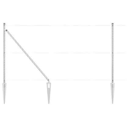 vidaXL Ground Spike Fence Post 52 pcs Silver Powder-Coated Steel 2