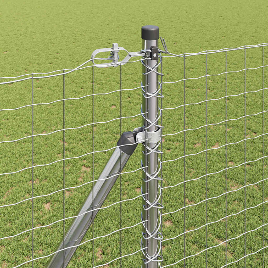 vidaXL Ground Spike Fence Post 52 pcs Silver Powder-Coated Steel 3