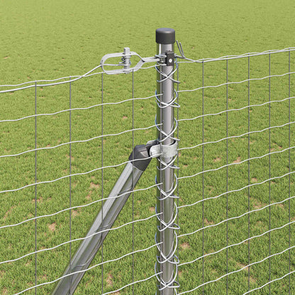 vidaXL Ground Spike Fence Post 52 pcs Silver Powder-Coated Steel 3
