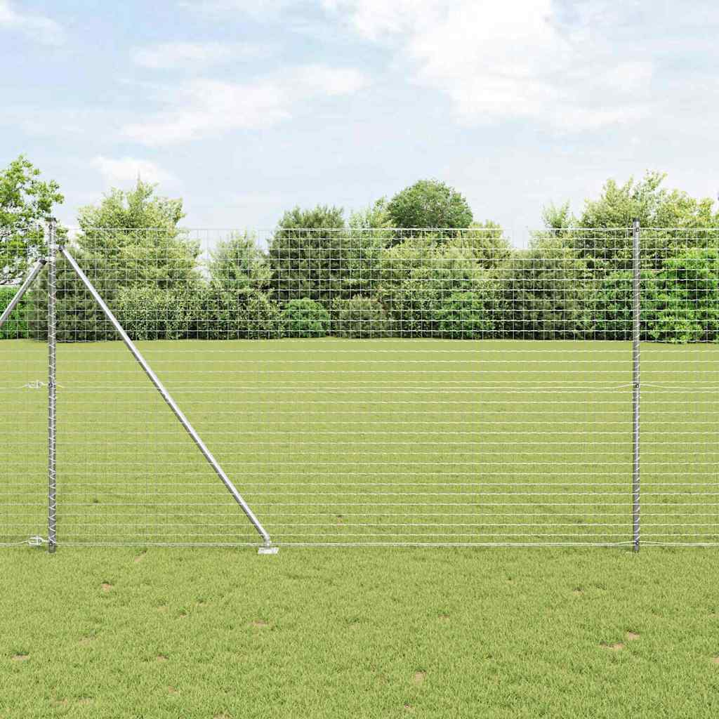 vidaXL Ground Spike Fence Post 52 pcs Silver Powder-Coated Steel 1