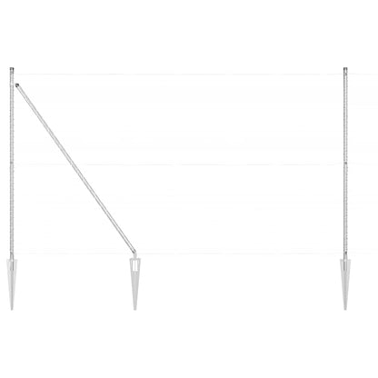 vidaXL Ground Spike Fence Post 52 pcs Silver Powder-Coated Steel 2