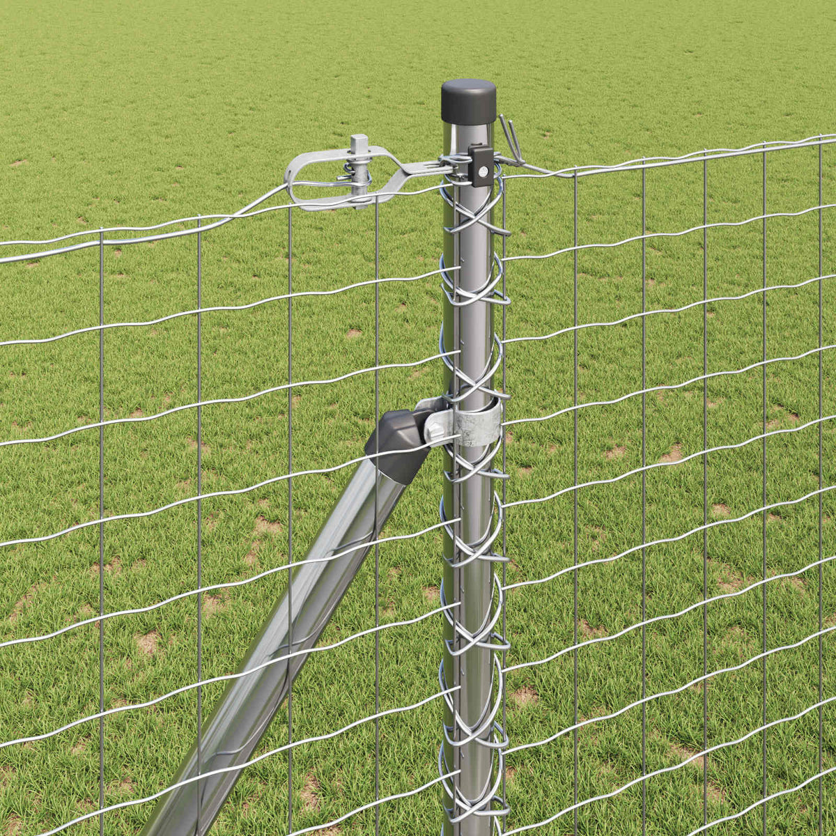 vidaXL Ground Spike Fence Post 52 pcs Silver Powder-Coated Steel 3
