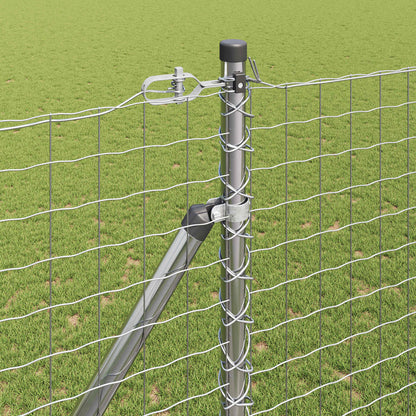 vidaXL Ground Spike Fence Post 52 pcs Silver Powder-Coated Steel 3