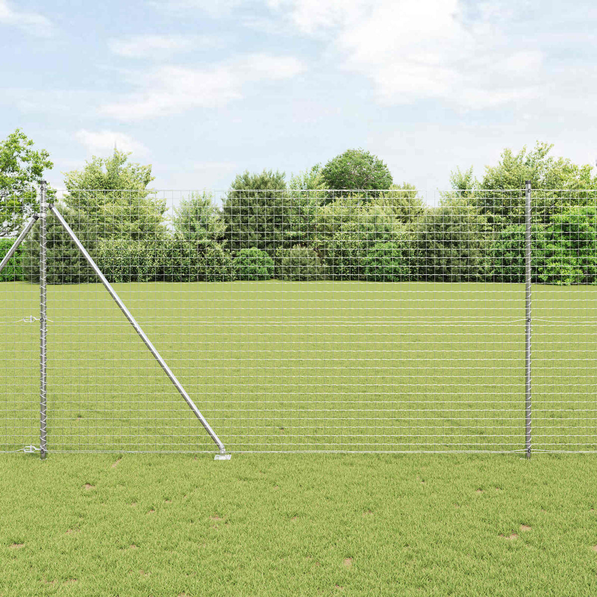 vidaXL Ground Spike Fence Post 52 pcs Silver Powder-Coated Steel 1