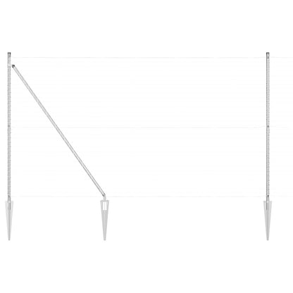 vidaXL Ground Spike Fence Post 52 pcs Silver Powder-Coated Steel 2