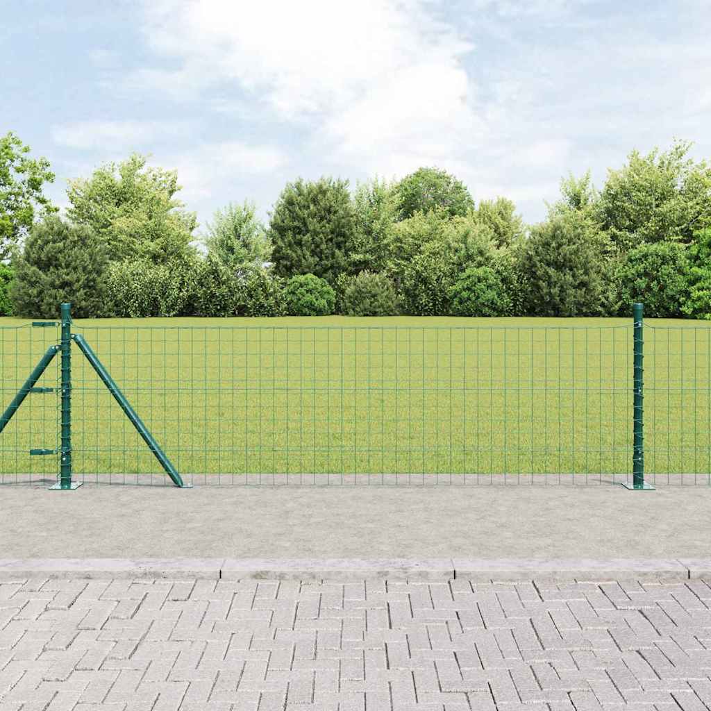 vidaXL Fence Post with Concrete Base 52 pcs Green 52x Concrete Post