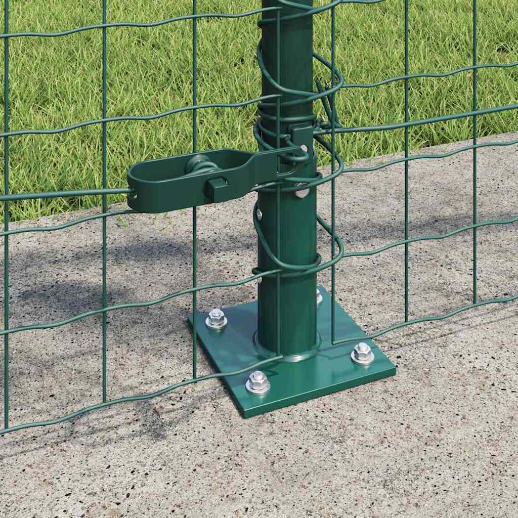vidaXL Fence Post with Concrete Base 52 pcs Green Powder-Coated Steel 3