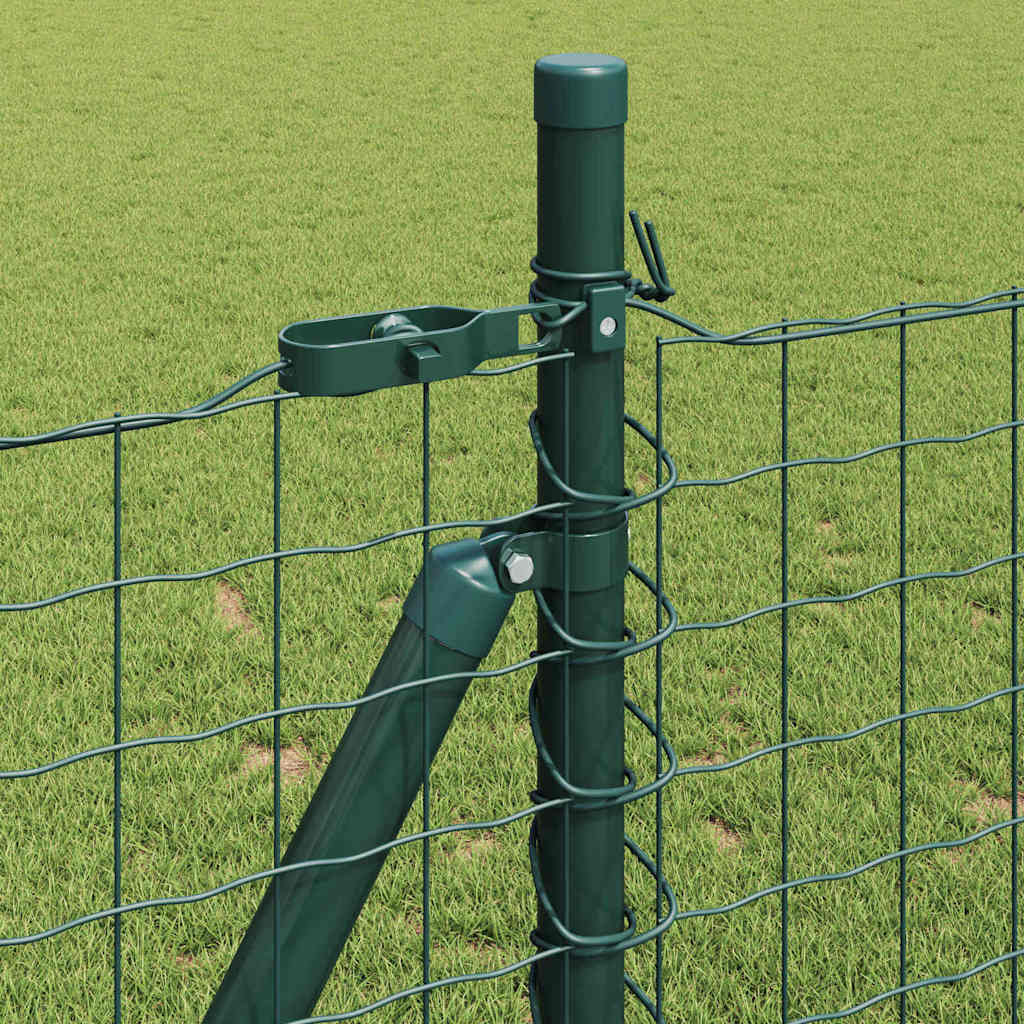 vidaXL Fence Post with Concrete Base 52 pcs Green Powder-Coated Steel 4