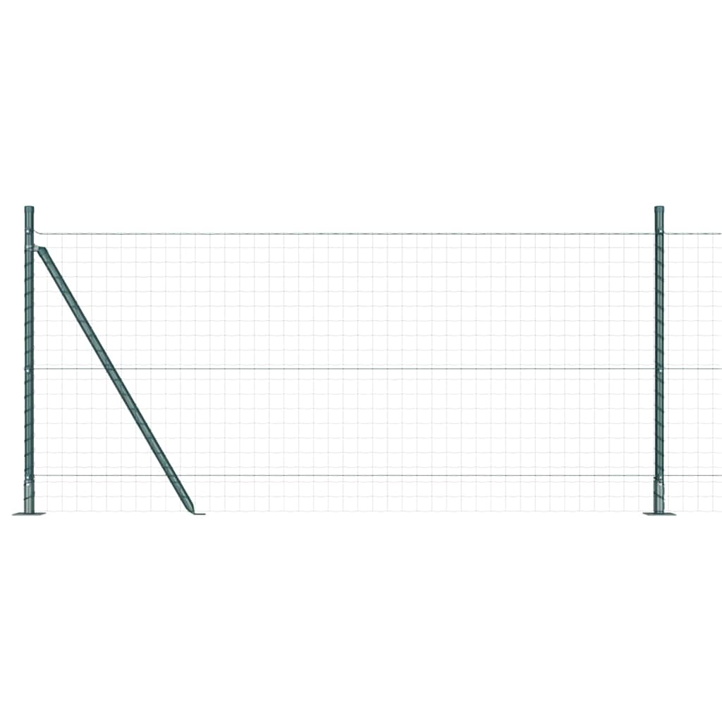 vidaXL Fence Post with Concrete Base 52 pcs Green Powder-Coated Steel 2