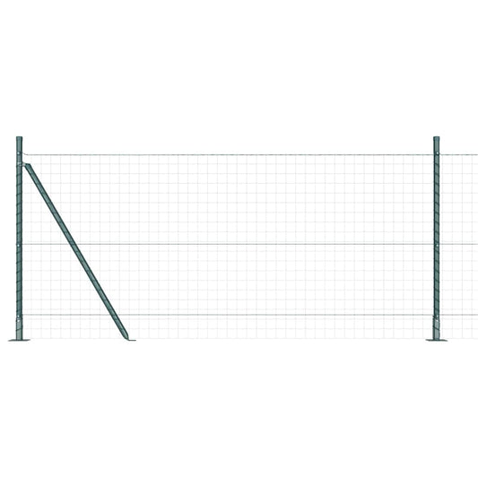 vidaXL Fence Post with Concrete Base 52 pcs Green Powder-Coated Steel 2