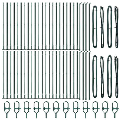 vidaXL Fence Post with Concrete Base 52 pcs Green Powder-Coated Steel 5