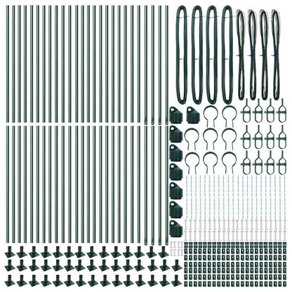vidaXL Fence Post with Concrete Base 52 pcs Green Powder-Coated Steel 6