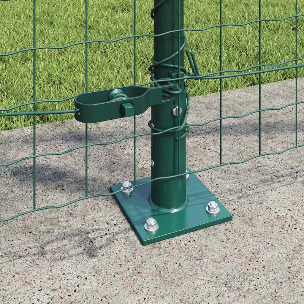vidaXL Fence Post with Concrete Base 52 pcs Green Powder-Coated Steel 3