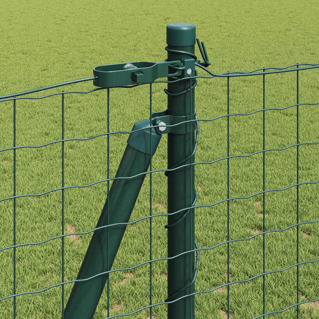 vidaXL Fence Post with Concrete Base 52 pcs Green Powder-Coated Steel 4