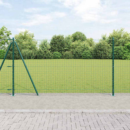 vidaXL Fence Post with Concrete Base 52 pcs Green Powder-Coated Steel 1
