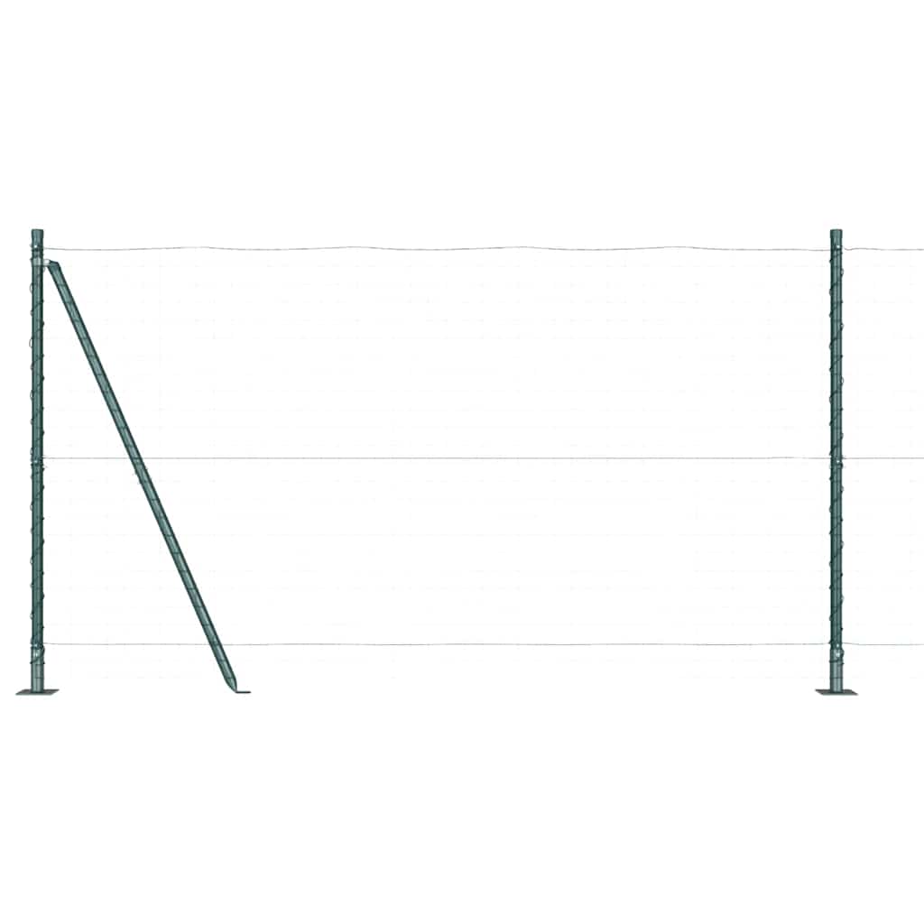 vidaXL Fence Post with Concrete Base 52 pcs Green Powder-Coated Steel 2