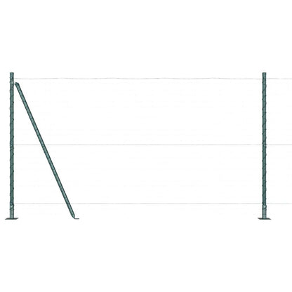 vidaXL Fence Post with Concrete Base 52 pcs Green Powder-Coated Steel 2