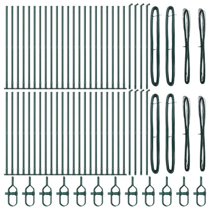 vidaXL Fence Post with Concrete Base 52 pcs Green Powder-Coated Steel 5