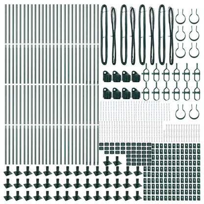 vidaXL Fence Post with Concrete Base 52 pcs Green Powder-Coated Steel 6