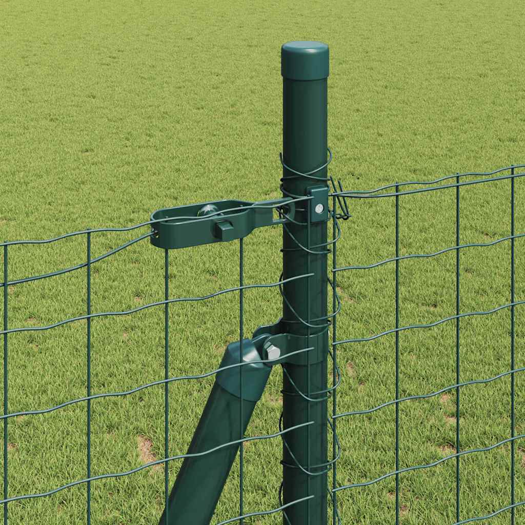 vidaXL Fence Post with Concrete Base 52 pcs Green Powder-Coated Steel 4