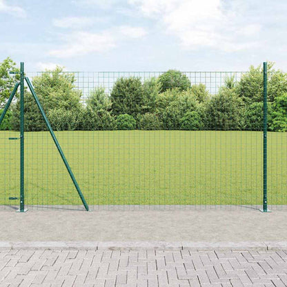 vidaXL Fence Post with Concrete Base 52 pcs Green Powder-Coated Steel 1