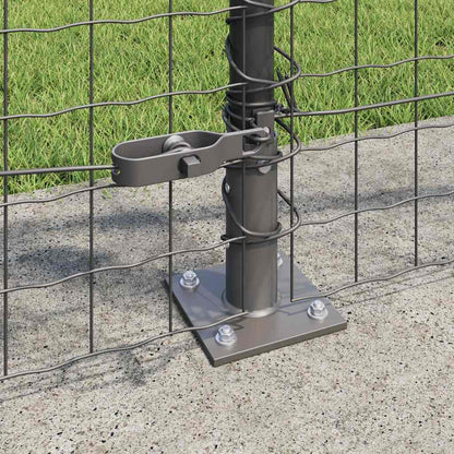 vidaXL Fence Post with Concrete Base 52 pcs Grey Powder-Coated Steel 3