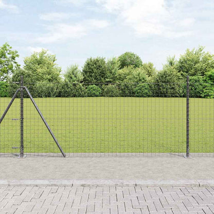 vidaXL Fence Post with Concrete Base 52 pcs Grey Powder-Coated Steel 1