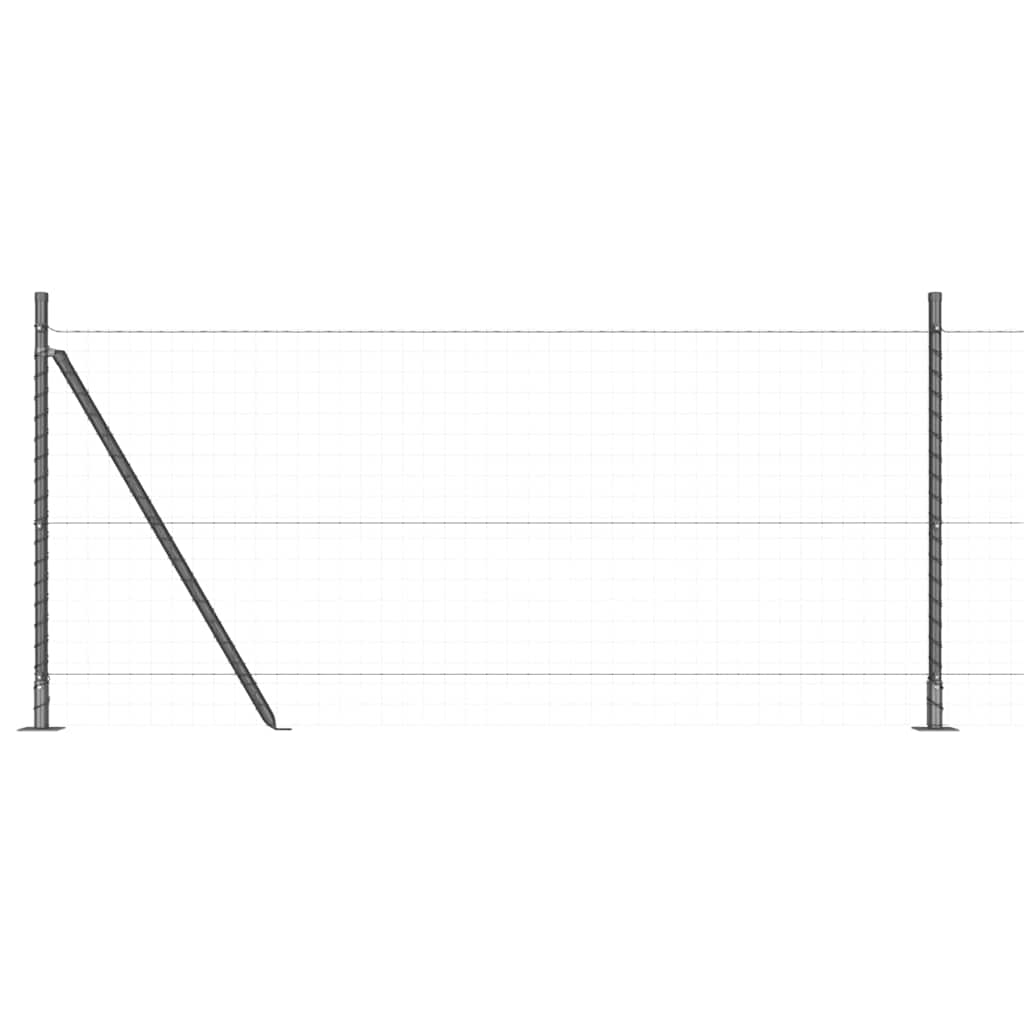 vidaXL Fence Post with Concrete Base 52 pcs Grey Powder-Coated Steel 2