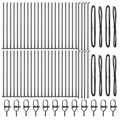 vidaXL Fence Post with Concrete Base 52 pcs Grey Powder-Coated Steel 5