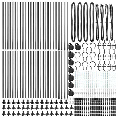 vidaXL Fence Post with Concrete Base 52 pcs Grey Powder-Coated Steel 6