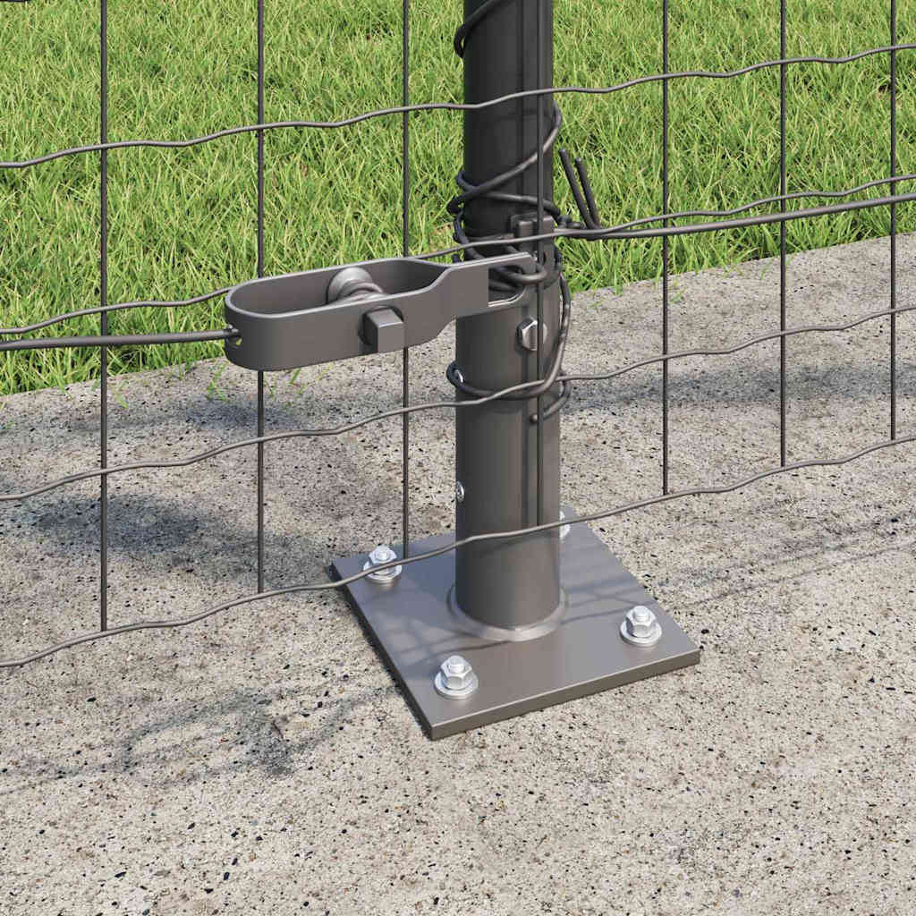 vidaXL Fence Post with Concrete Base 52 pcs Grey Powder-Coated Steel 3
