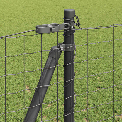 vidaXL Fence Post with Concrete Base 52 pcs Grey Powder-Coated Steel 4